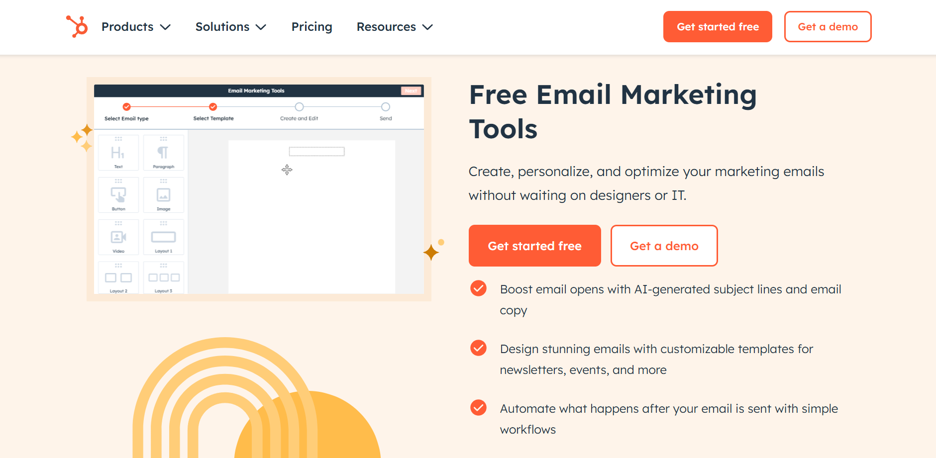 Hubspot email marketing tool